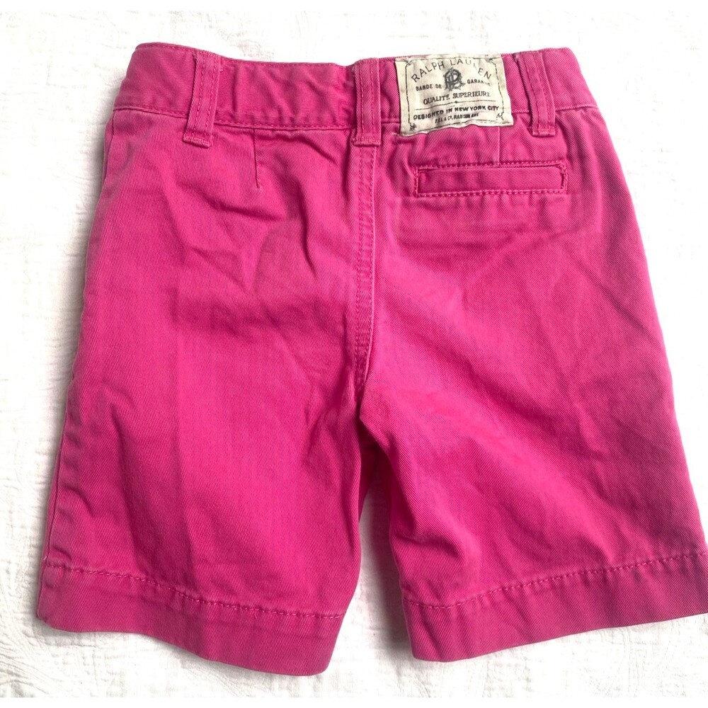Ralph Lauren Girl's Dark Pink Classic Bermuda Preppy Chino Shorts - Size 4 T